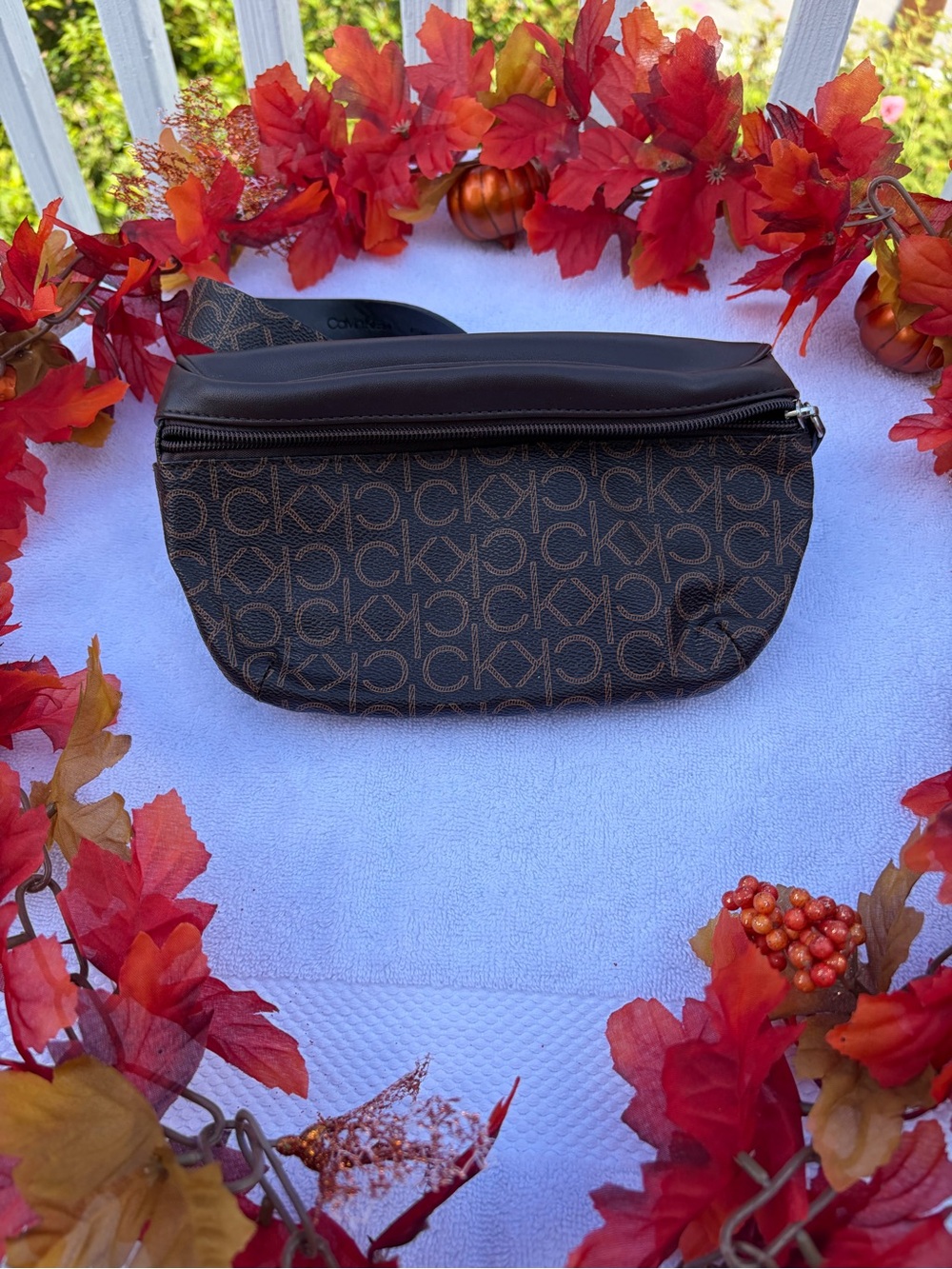 Calvin Klein Brown Monogram Waist Bagging